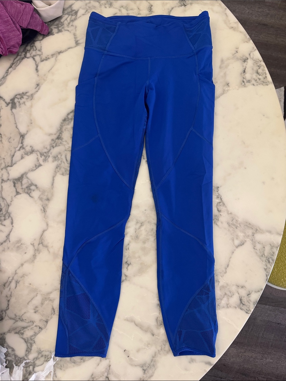 lululemon athletica Royal Blue Mesh-Panel Leggings